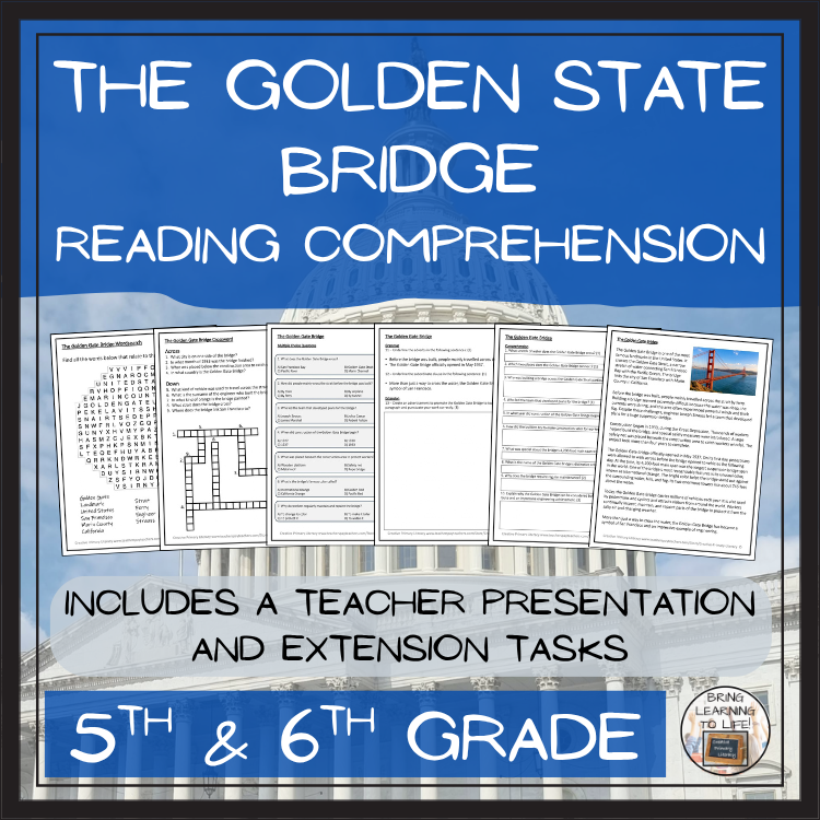 Golden Gate Bridge Reading Comprehension Activities | 5th Grade & 6th Grade