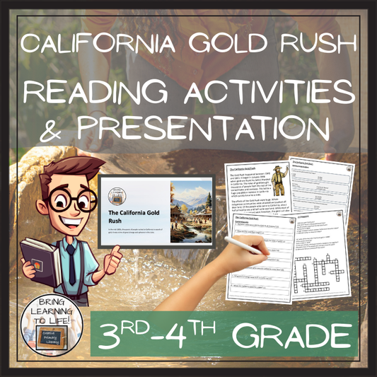 California Gold Rush Close Reading Comprehension Activities | 3rd & 4th Grade