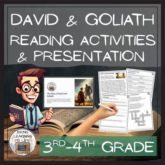 David and Goliath Story Close Reading Activities | 3rd Grade & 4th Grade