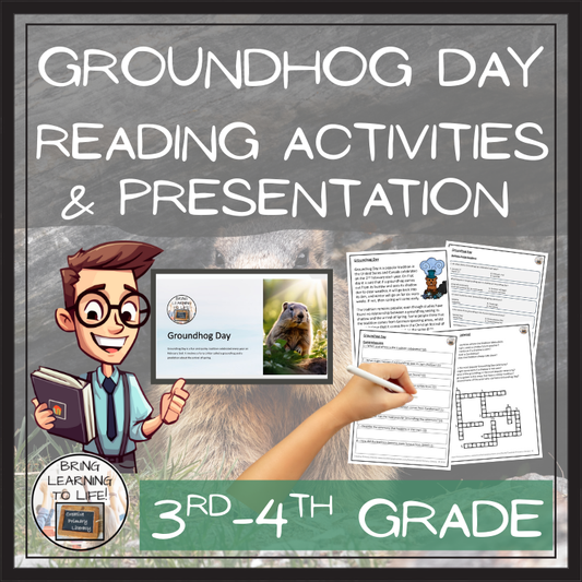 Groundhog Day Close Reading Comprehension Activities | 3rd Grade & 4th Grade