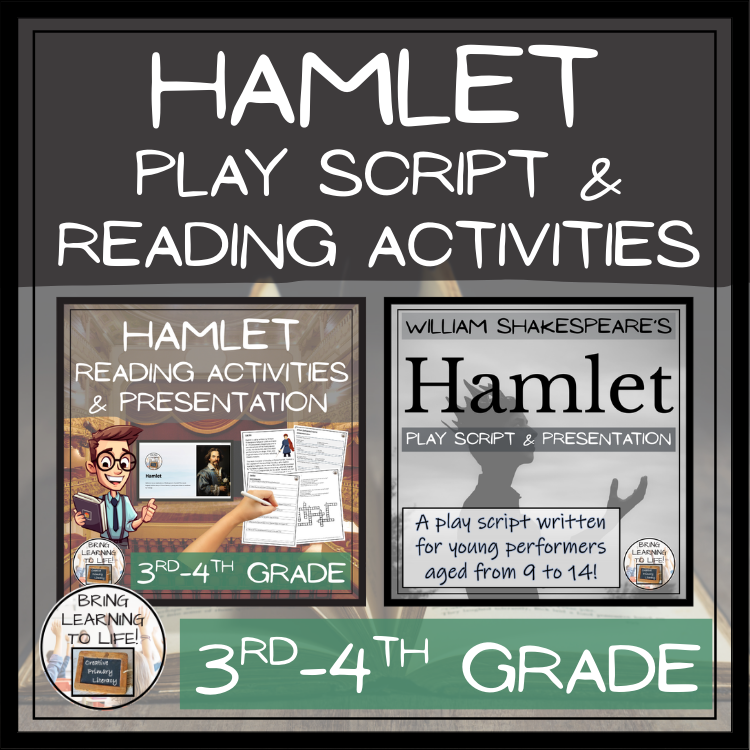 Hamlet Script Print Hamlet | Play Script & Close Reading Bundle | 3rd Grade & 4th Grade ...