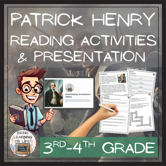 Patrick Henry Close Reading Comprehension Activities | 3rd Grade & 4th Grade