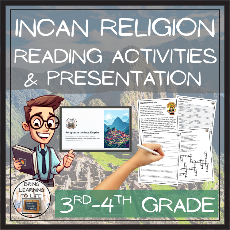 Religion of Inca Empire Reading Comprehension Activities | 3rd & 4th Grade