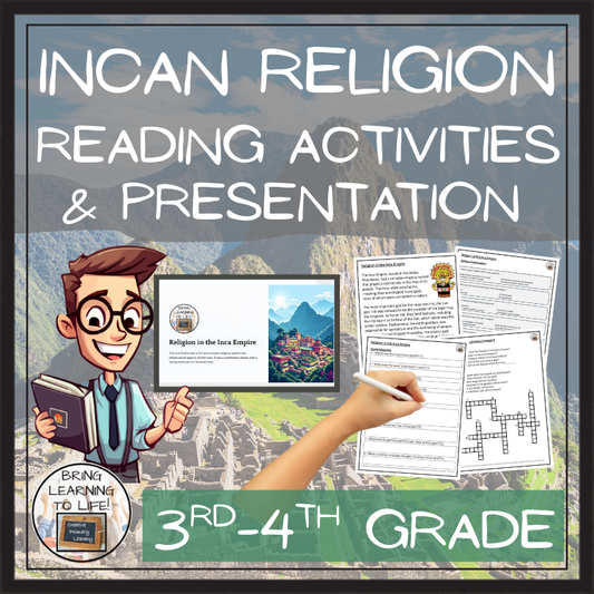 Religion of Inca Empire Reading Comprehension Activities | 3rd & 4th Grade