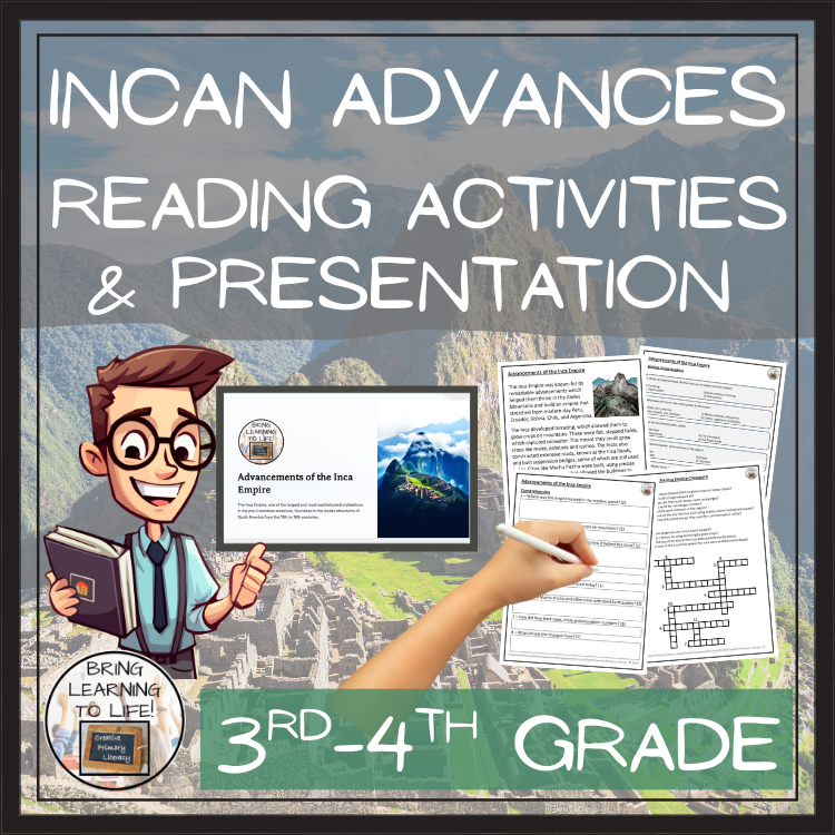 Advancements of Inca Empire Reading Comprehension Activities | 3rd & 4th Grade