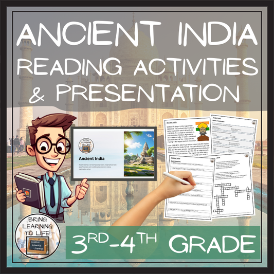 Ancient India Close Reading Comprehension Activities | 3rd Grade & 4th Grade