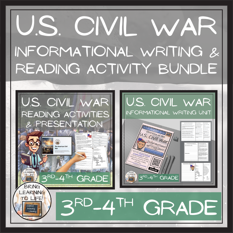 American Civil War Close Reading & Informational Writing Bundle | 3rd-4th Grade