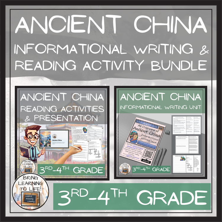 Ancient China Close Reading & Informational Writing Bundle | 3rd & 4th Grade