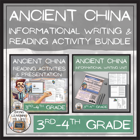 Ancient China Close Reading & Informational Writing Bundle | 3rd & 4th Grade