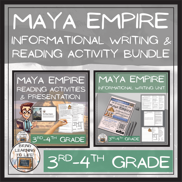 Maya Empire Close Reading & Informational Writing Bundle | 3rd & 4th Grade