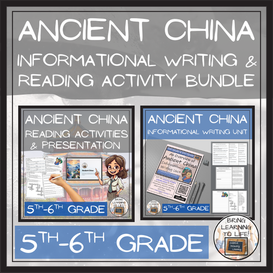 Ancient China Close Reading & Informational Writing Bundle | 5th & 6th Grade