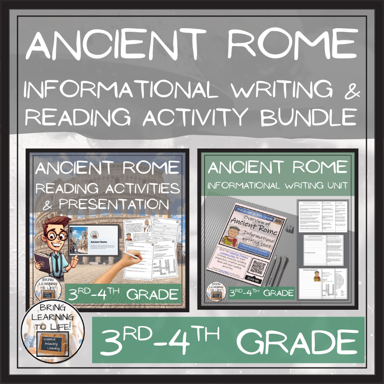 Ancient Rome Close Reading & Informational Writing Bundle | 3rd & 4th Grade