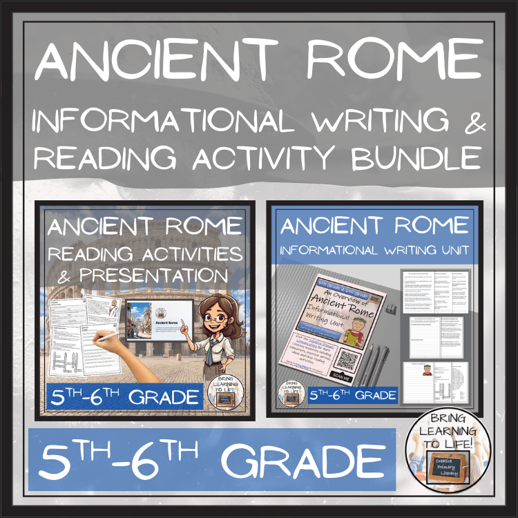 Ancient Rome Close Reading & Informational Writing Bundle 5th Grade & 6th Grade