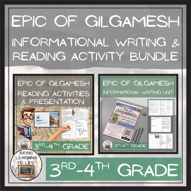 Epic of Gilgamesh Close Reading & Informational Writing Bundle | 3rd & 4th Grade