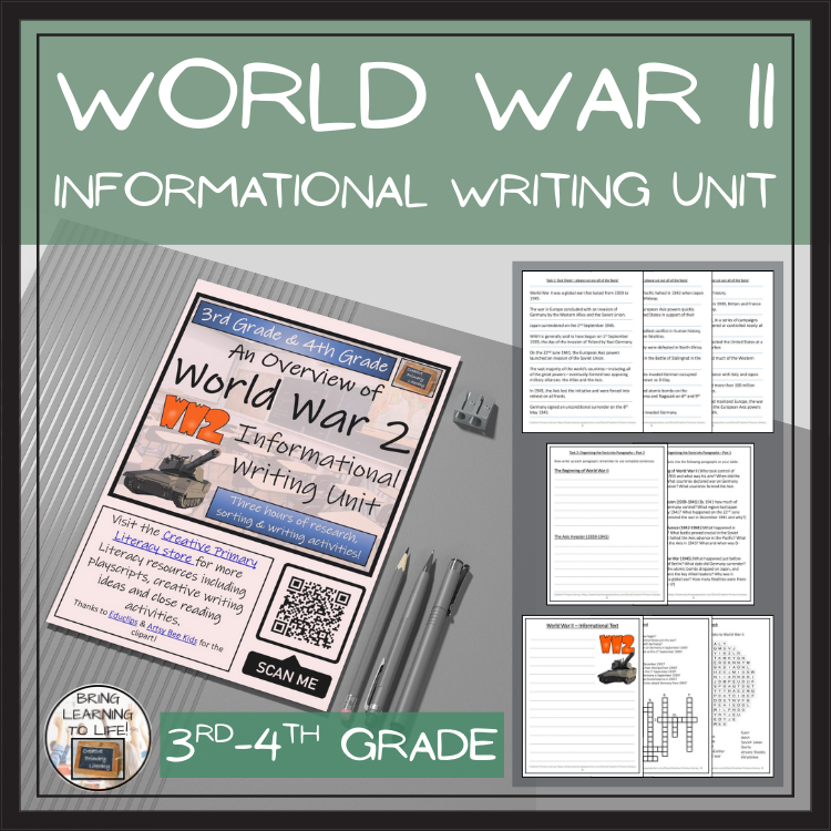 World War II Informational Writing Unit | 3rd Grade & 4th Grade
