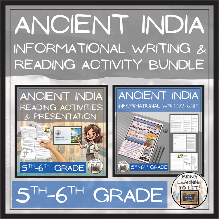 Ancient India Close Reading & Informational Writing Bundle | 5th & 6th Grade
