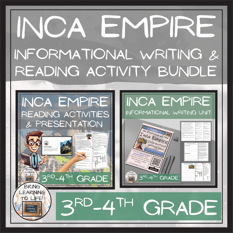 Inca Empire Close Reading & Informational Writing Bundle | 3rd & 4th G ...
