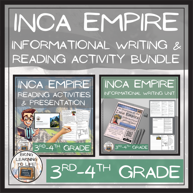 Inca Empire Close Reading & Informational Writing Bundle | 3rd & 4th Grade
