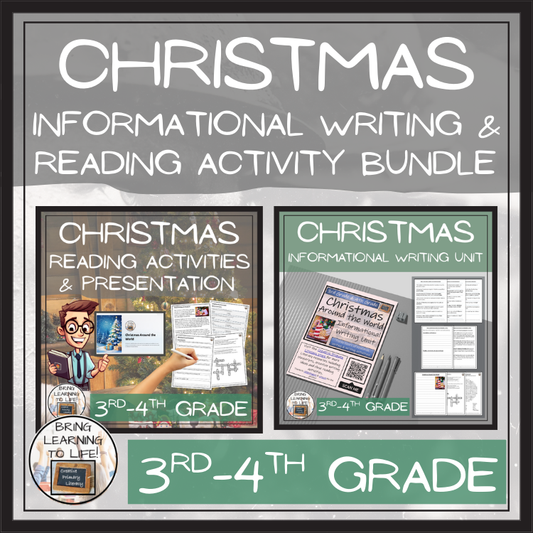 Christmas Around the World Close Reading & Writing Bundle | 3rd & 4th Grade