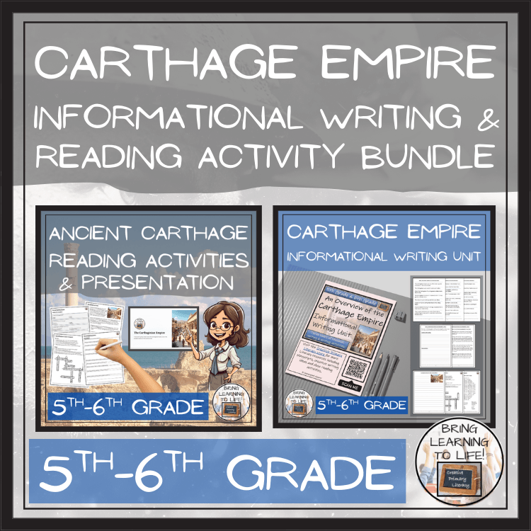Carthage Empire Close Reading & Informational Writing Bundle | 5th & 6th Grade