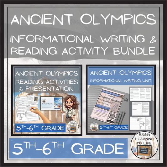 Ancient Olympics Close Reading & Informational Writing Bundle | 5th & 6th Grade