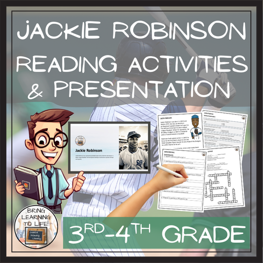 Jackie Robinson Close Reading Comprehension Activity | 3rd Grade & 4th Grade