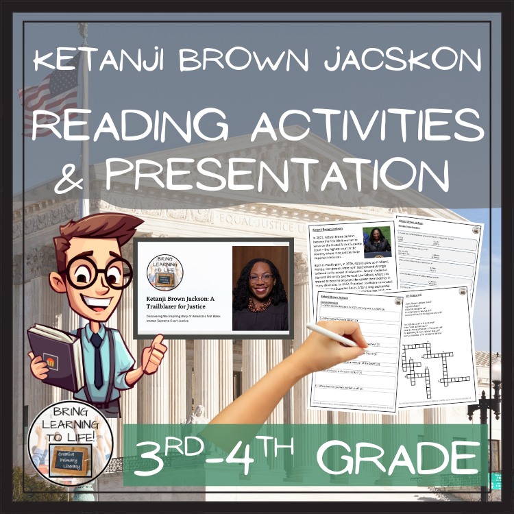 Ketanji Brown Jackson Close Reading Comprehension Activities | 3rd & 4th Grade