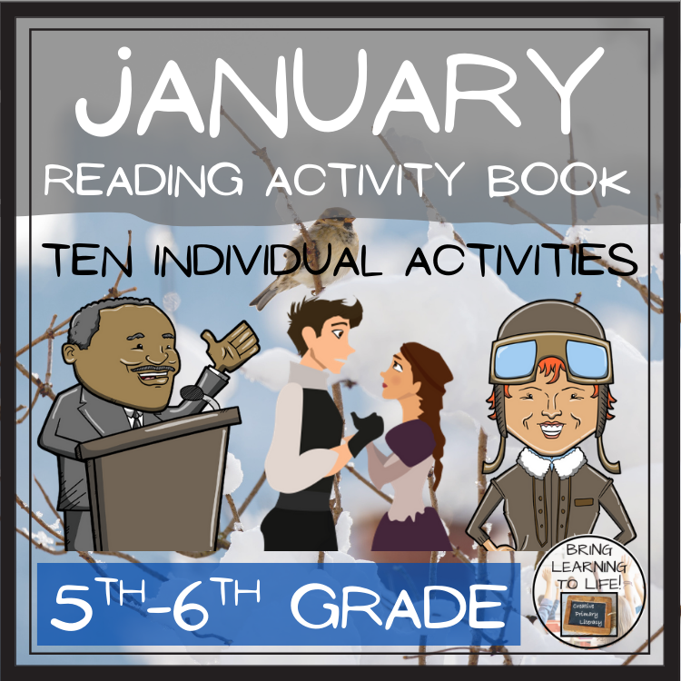 January Close Reading Comprehension Activity Book | 5th-6th Grade