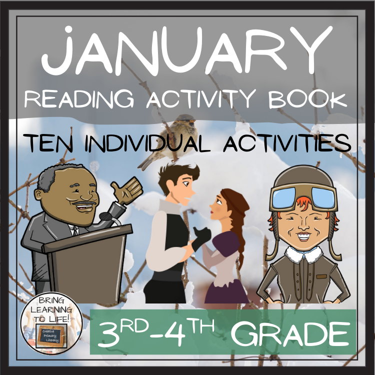 January Close Reading Comprehension Activity Book | 3rd-4th Grade