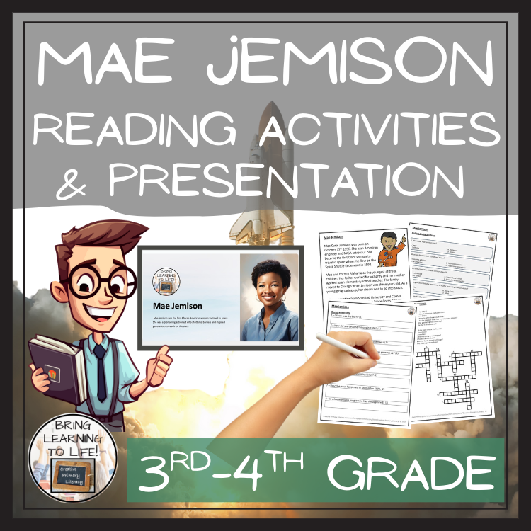 Mae Jemison Close Reading Comprehension Activities | 3rd Grade & 4th Grade