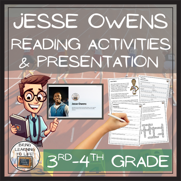 Jesse Owens Close Reading Comprehension Activities | 3rd Grade & 4th Grade