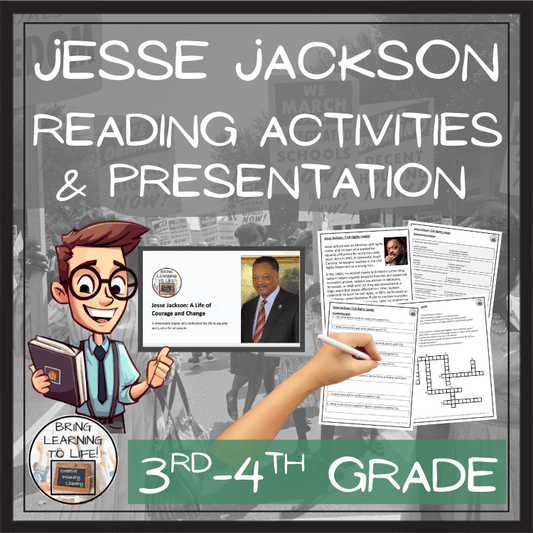 Jesse Jackson Close Reading Passage & Comprehension Activities | 3rd–4th Grade
