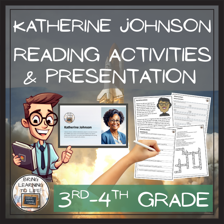 Katherine Johnson Close Reading Comprehension Activities | 3rd Grade & 4th Grade