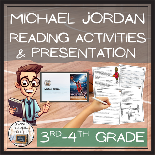 Michael Jordan Close Reading Comprehension Activities | 3rd Grade & 4th Grade