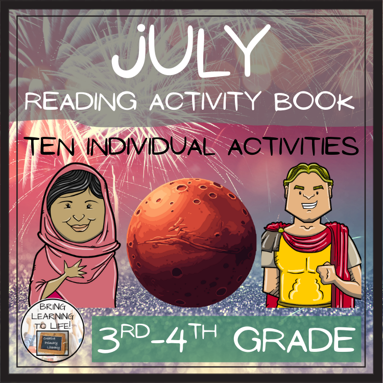 July Close Reading Comprehension Activity Book | 3rd-4th Grade