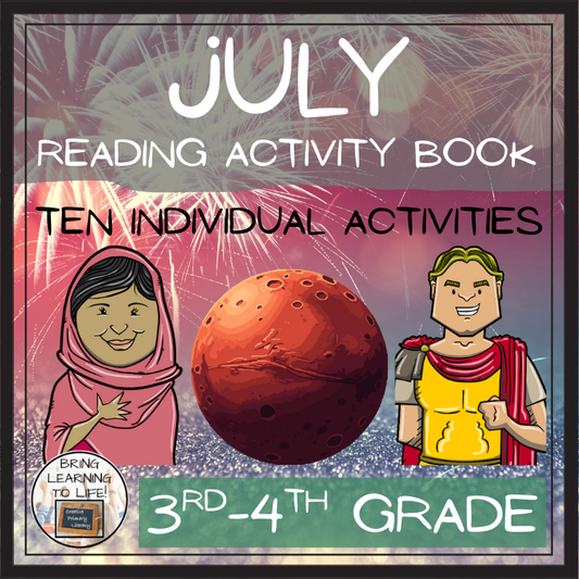 July Close Reading Comprehension Activity Book | 3rd-4th Grade
