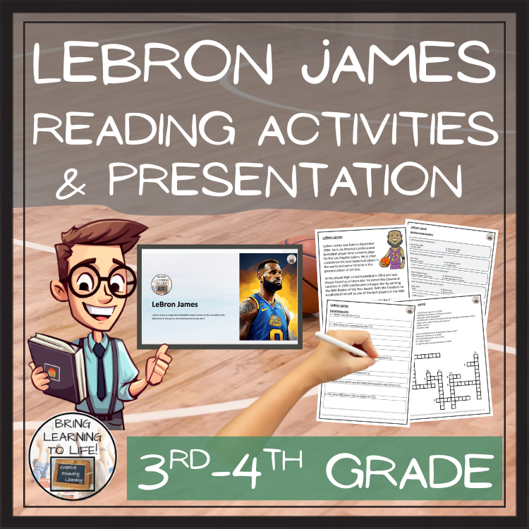 LeBron James Close Reading Comprehension Activities | 3rd Grade & 4th Grade