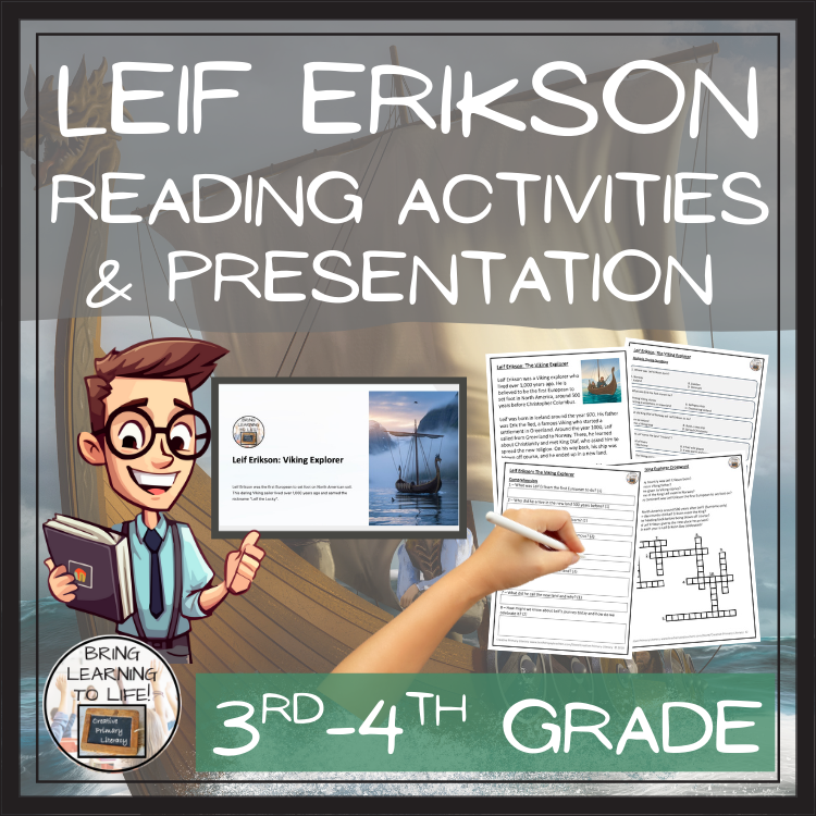 Leif Erikson Close Reading Comprehension Activities | 3rd Grade & 4th Grade