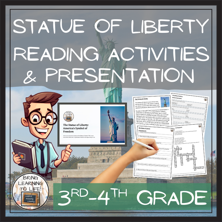 Statue of Liberty Close Reading Comprehension Activities | 3rd Grade & 4th Grade
