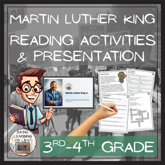 Martin Luther King Close Reading Comprehension Activities | 3rd Grade & 4th Grade