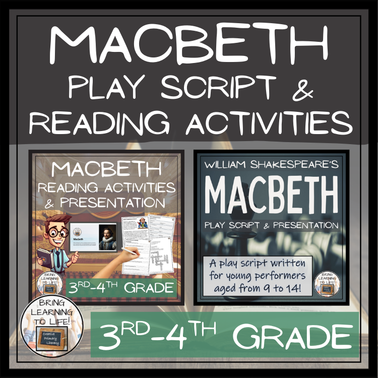 Macbeth | Play Script & Close Reading Bundle | 3rd Grade & 4th Grade