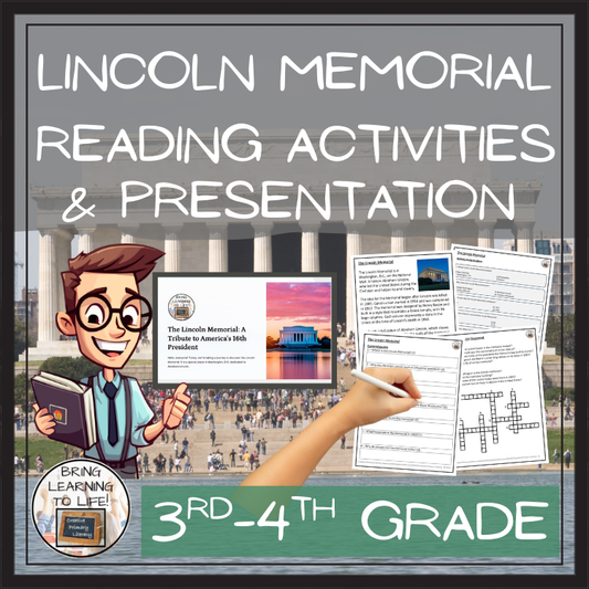 Lincoln Memorial Close Reading Comprehension Activities | 3rd Grade & 4th Grade