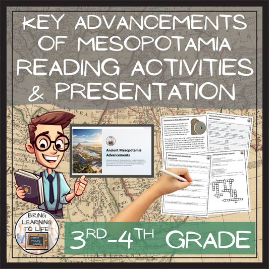 Advancements from Mesopotamia Close Reading Comprehension | 3rd & 4th Grade