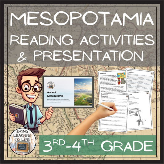 Ancient Mesopotamia Close Reading Comprehension Activities | 3rd Grade & 4th Grade
