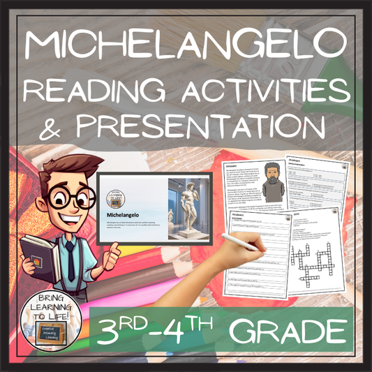 Michelangelo Close Reading Comprehension Activities | 3rd Grade & 4th Grade