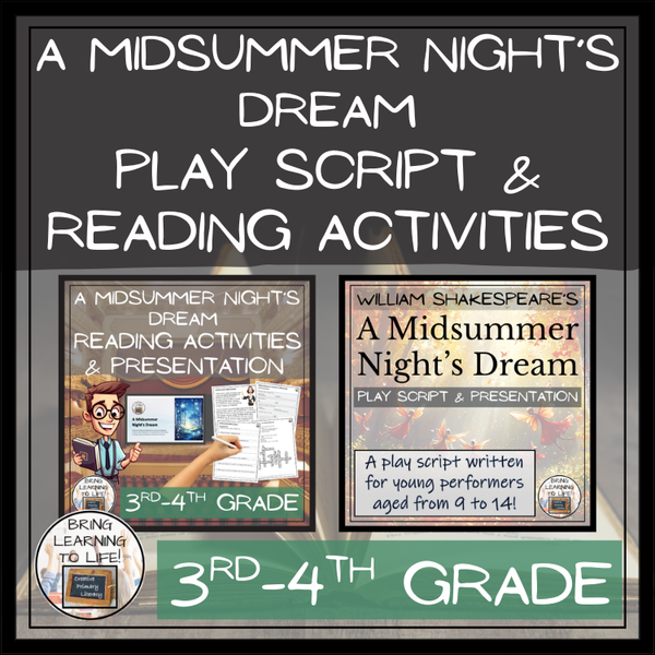 A Midsummer Night's Dream | Play Script Close Reading Bundle | 3rd & 4 ...