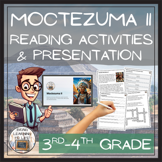 Moctezuma II Close Reading Comprehension Activities | 3rd Grade & 4th Grade