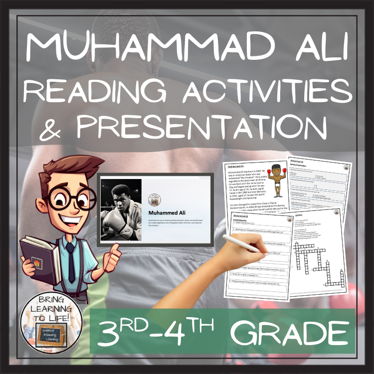 Muhammad Ali Close Reading Comprehension Activities | 3rd Grade & 4th Grade