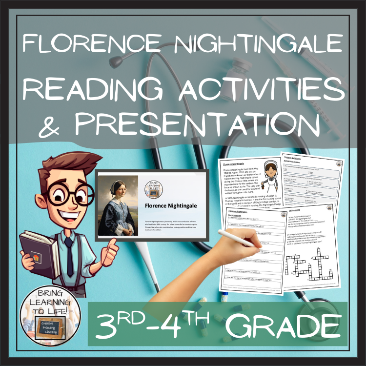Florence Nightingale Close Reading Comprehension Activities | 3rd & 4th Grade