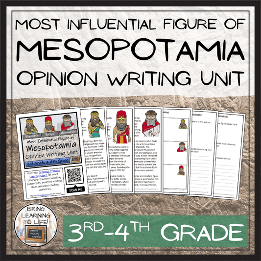 Most Influential Figure of Mesopotamia Opinion Writing Unit | 3rd–4th Grade educational resource for students.